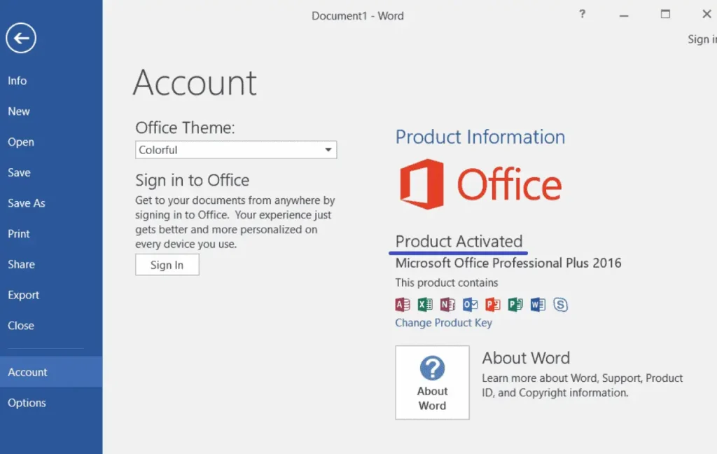 KMSPico Office 2016 Activation